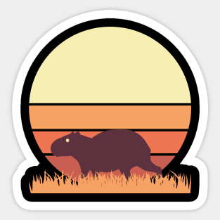 Retro Capybara Design - Capy Lover Vintage Caplin Sticker